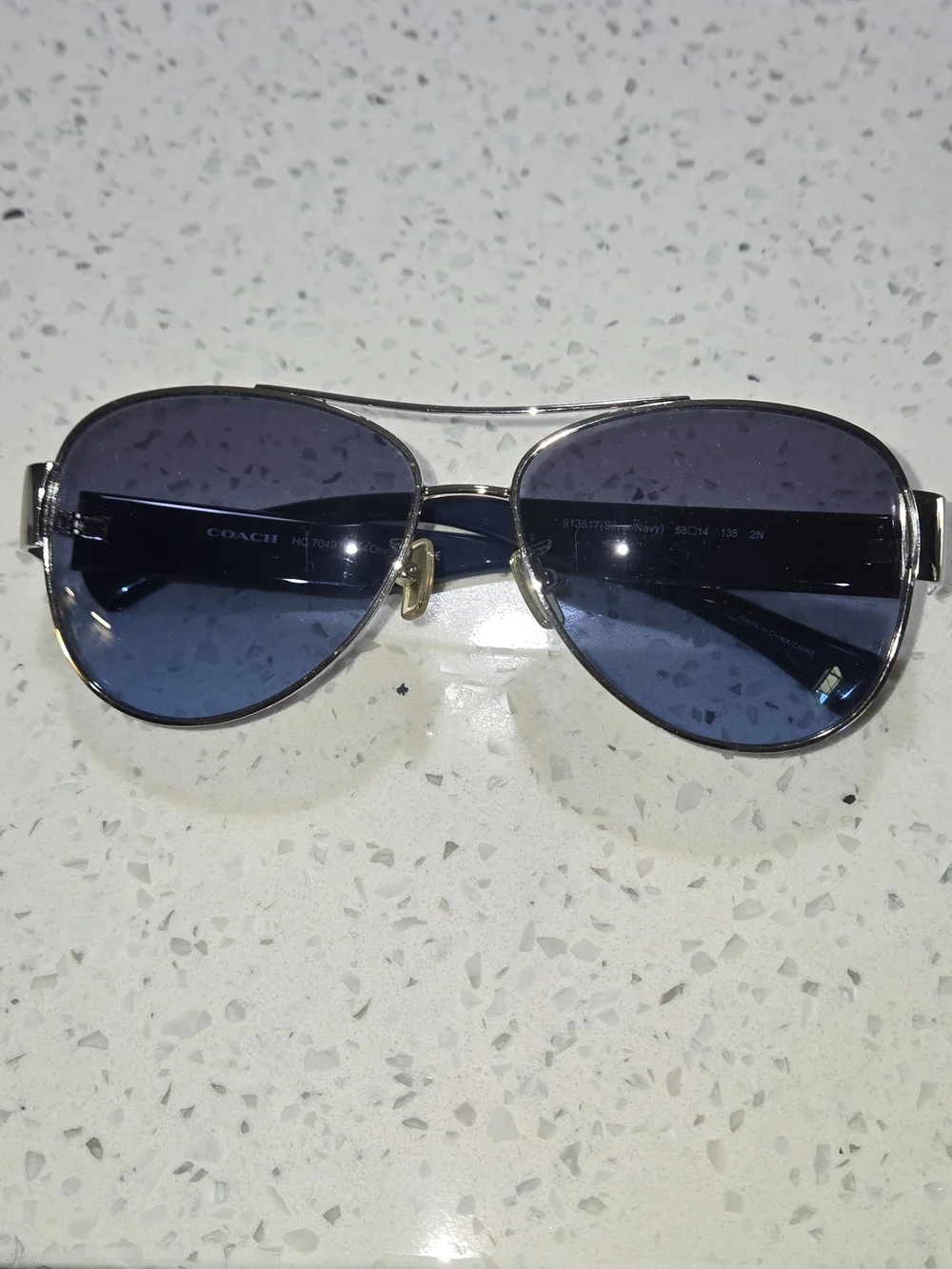 Coach Aviator Sunglasses in Blue with Blue Lenses